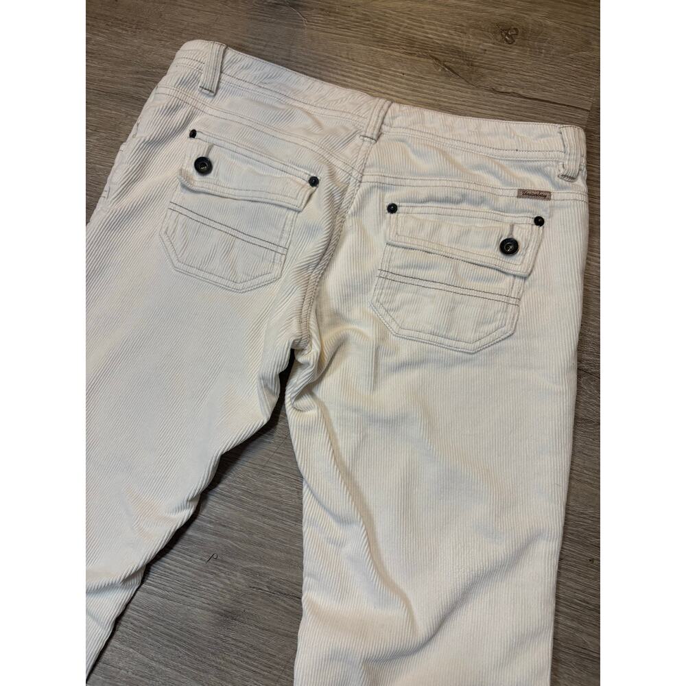 Vintage Y2K Unionbay White Corduroy Low Rise Flare Jeans Stretch 5 Patch Pockets - Picture 9 of 12